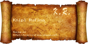 Knipl Rufina névjegykártya